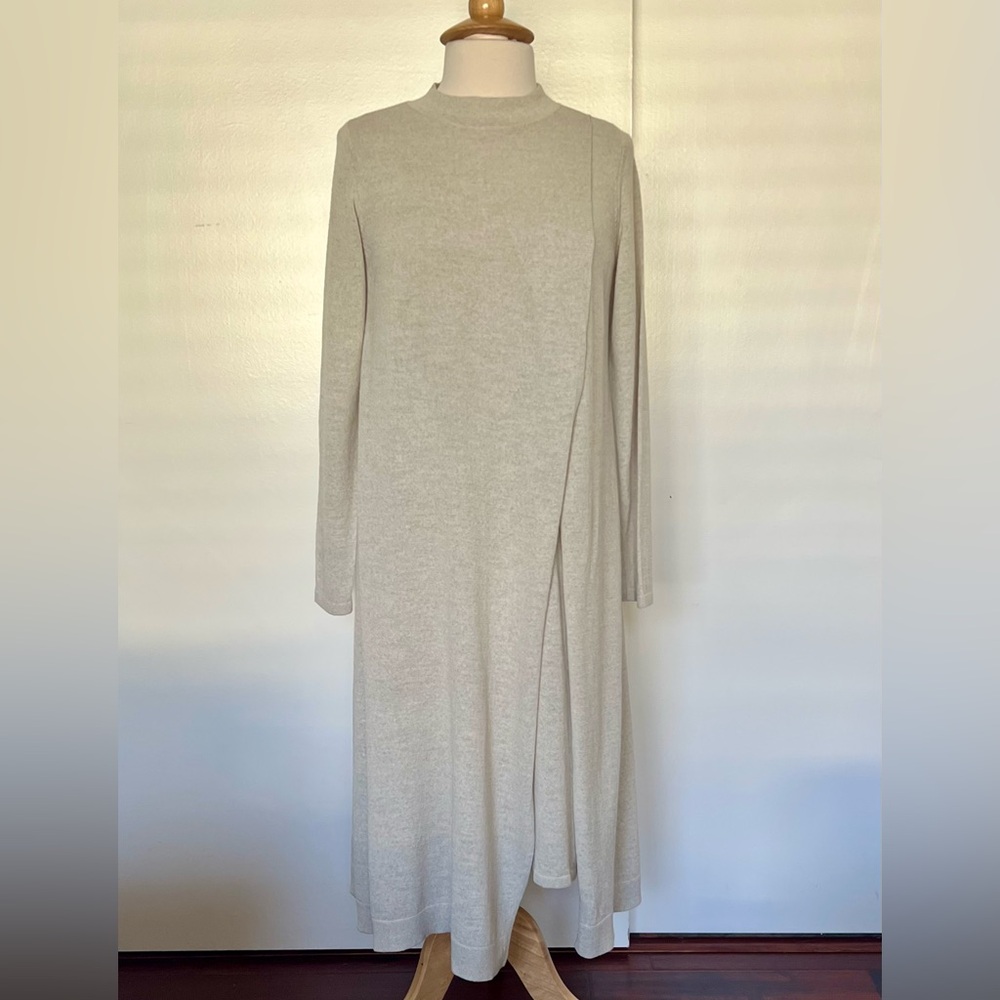 Eileen Fisher wool knit cape dress
